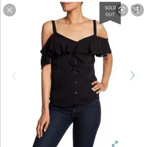 Veronica beard tunic top blouse black 0 xs